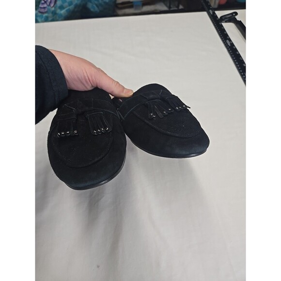 Kate Spade Berkeley‎ Fringe Black Loafer Slides Women’s Size 9.5 B Leather Mules - Picture 4 of 9
